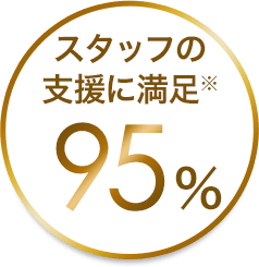 スタッフの支援に満足95パーセント